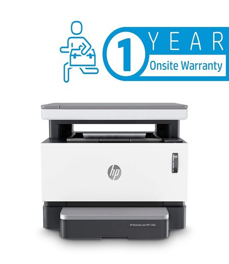 HP Neverstop 1200a Laser Printer, Print, Copy, Scan, Mess Free Reloading, Save Upto 80% on Genuine Toner, 5X Print Yield (USB Connectivity)