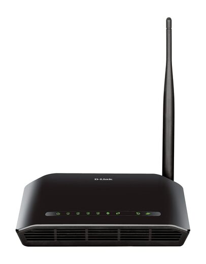 D-Link DSL-2730U Wireless-N 150 ADSL2+ 4-Port Router (Black), Works with RJ-11(Telephone Line Internet) of BSNL & MTNL, single_band (150 megabits_per_second)