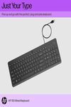 HP 150 Wired Keyboard, Quick, Comfy and Ergonomically Design, 12Fn Shortcut Keys, Plug and Play USB Connection and LED Indicator, 3 Years Warranty