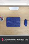 Logitech K380 Wireless Multi-Device Keyboard for Windows, Apple iOS, Apple Tv Android Or Chrome, Bluetooth, Compact Space-Saving Design, Pc/Mac/Laptop/Smartphone/Tablet (Blue)