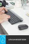 Logitech MK470 Slim Wireless Keyboard and Mouse Set - Modern Compact Layout, Ultra Quiet, 2.4 GHz USB Receiver, Plug n' Play Connectivity, Compatible with Windows - Graphite