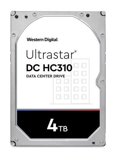 Western Digital 4TB Ultrastar DC HC310 SATA HDD - 7200 RPM Class, SATA 6 Gb/s, 256MB Cache, 3.5" (HUS726T4TALA6yz)