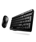 Rapoo X1800S Wireless Keyboard & Mouse Combo Optical 2.4G 108 Keys 1000 Dpi 10M Transmision Fn Keys(Black)