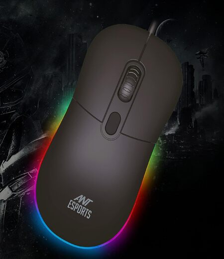 Ant Esports GM40 Wired Optical Gaming Mouse with RGB LED, Lightweight and Ergonomic Design, DPI Upto 2400, Compatible with Windows and Mac