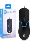 HP M100 USB Wired Gaming Optical Mouse with LED Backlight and Adjustable 1000/1600 DPI Settings, 3 Buttons and Press Life Up to 5 Million Clicks, 3 Years Warranty (3DR60PA, Black)