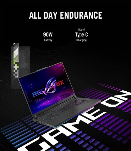 ASUS ROG Strix G18 (2023) 90WHr Battery, Intel Core i7-13650HX 13th Gen, 18" FHD+ 165Hz, 8GB RTX 4060, Gaming Laptop (16GB/1TB SSD/Windows 11/Office 2021/Per-Key RGB/Gray/3.00 Kg), G814JV-N5063WS