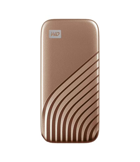 Western Digital 2TB My Passport Portable SSD, 1050MB/s R, 1000MB/s W, Upto 2 Meter Drop Protection, HW Encryption, Type-C Cable & Type-A Adaptor, for PC&Mac, Gold, 5Y Warranty, External SSD