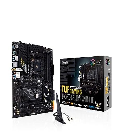 ASUS B550 TUF Gaming B550-PLUS WiFi II AMD AM4 (3rd Gen Ryzen ¢) ATX Gaming Motherboard (PCIe 4.0, WiFi 6, 2.5Gb LAN, BIOS Flashback, USB 3.2 Gen 2, Addressable Gen 2 RGB Header and Aura Sync)