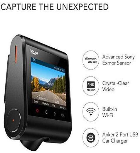 Roav by Anker Dash Cam C1, Car Recorder with Sony Sensor, 1080P FHD, 4-Lane Wide-Angle View Lens, Built-in WiFi with APP, G-Sensor, WDR, Loop Recording, Night Mode, Parking Mode [Upgraded Version]-M000000000235 www.mysocially.com