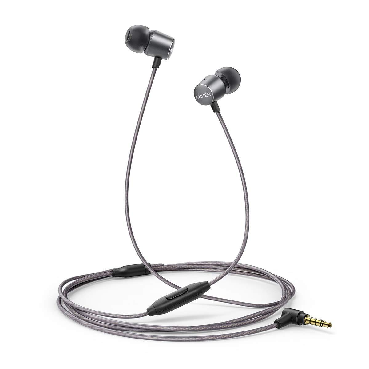 Anker Soundbuds Verve Built-in Microphone in Ear Stereo Wired Headphones (Black + Gray)-M000000000255 www.mysocially.com