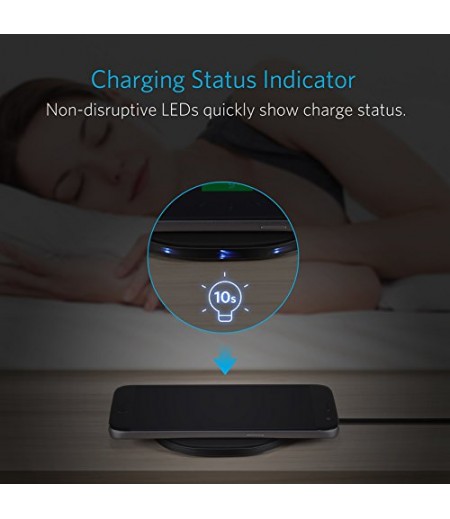 Anker 10W Wireless Charger, Qi-Certified Wireless Charging Pad, PowerPort Wireless 10 for iPhone 8/8 Plus, iPhone X, Samsung Galaxy S9/S9+ and More, Provides Fast-Charging for Galaxy S8/S8+/S7-M000000000257 www.mysocially.com