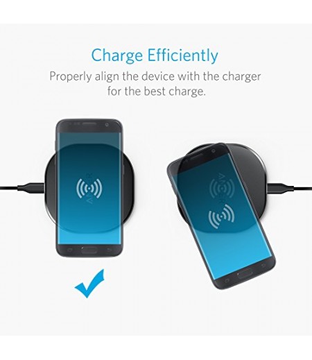 Anker 10W Wireless Charger, Qi-Certified Wireless Charging Pad, PowerPort Wireless 10 for iPhone 8/8 Plus, iPhone X, Samsung Galaxy S9/S9+ and More, Provides Fast-Charging for Galaxy S8/S8+/S7-M000000000257 www.mysocially.com