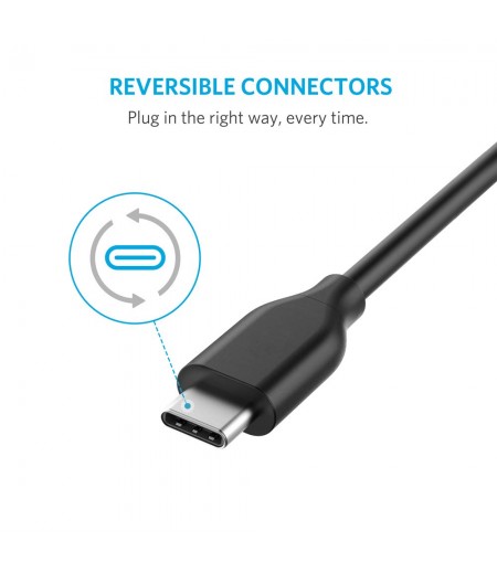 Anker Power Line AK-A8163011 USB-C to USB 3.0 Cable for Mac Book, Chrome Book Pixel, Nexus 5X, Nexus 6P, Nokia N1 Tablet, OnePlus 2