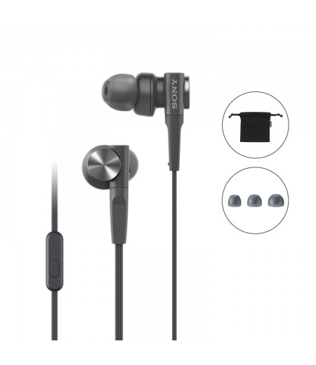 Sony MDR-XB55AP Wired Extra Bass in-Ear Headphones with Tangle Free Cable, 3.5mm Jack, Headset with Mic for Phone Calls and 1 Year Warranty - (Black)-M000000000379 www.mysocially.com