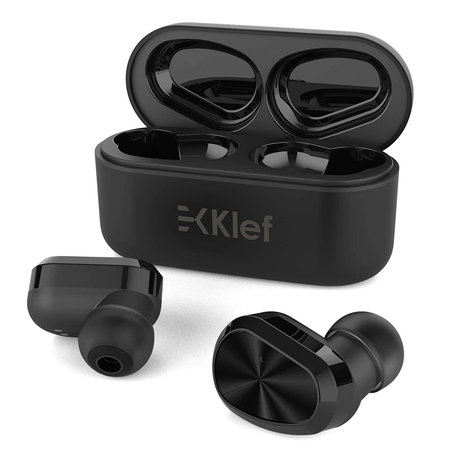 Klef TWS True Wireless IPX7 Bluetooth 5.0 in-Ear Headphones/Headset/Earphones with handsfree mic (Matt Black)-M000000000384 www.mysocially.com