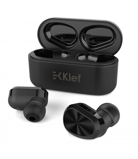 Klef TWS True Wireless IPX7 Bluetooth 5.0 in-Ear Headphones/Headset/Earphones with handsfree mic (Matt Black)-M000000000384 www.mysocially.com