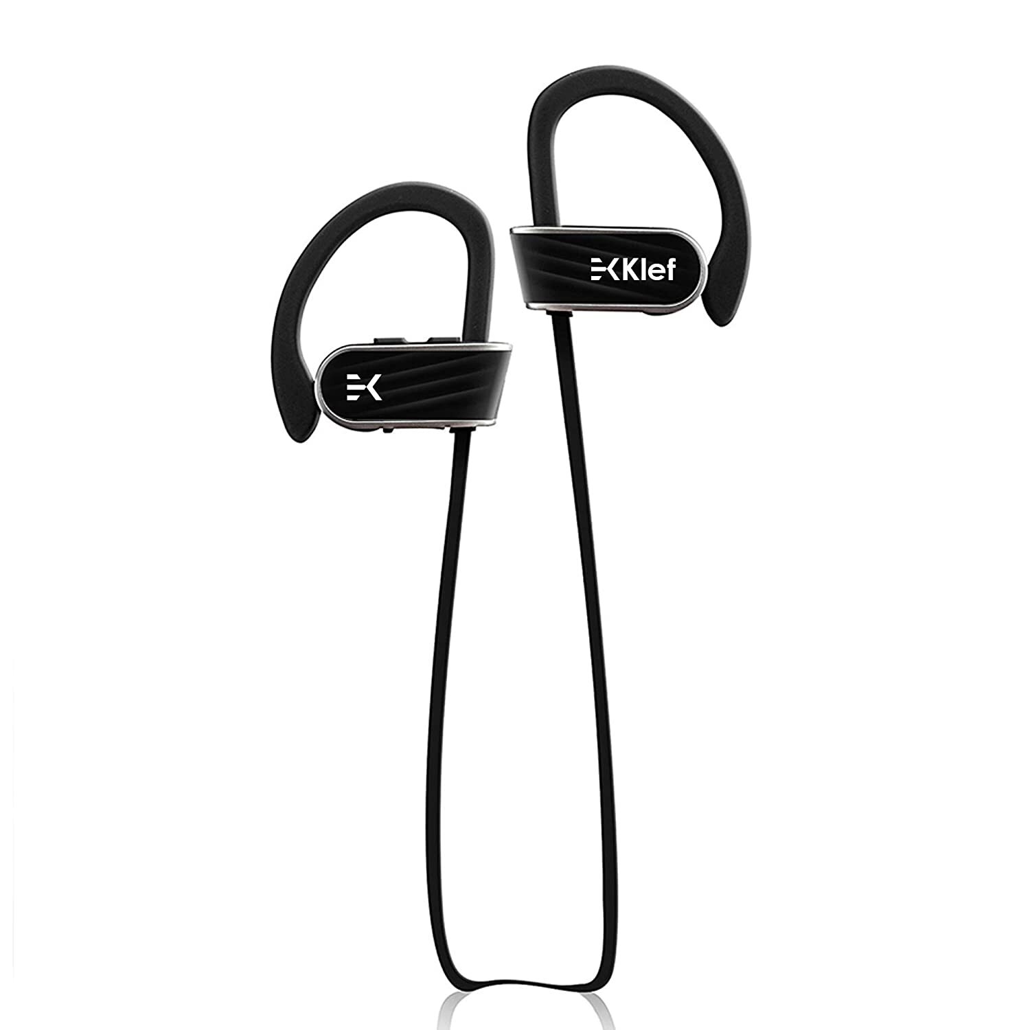 Klef X2 Wireless Bluetooth Headphones/Headset/Earphones with HD Quality Sound, Long Battery Life, Handsfree Mic and Free Travel Pouch/Carry Case (Black) | Waterproof Headphone - Rated IPX 7-M000000000387 www.mysocially.com