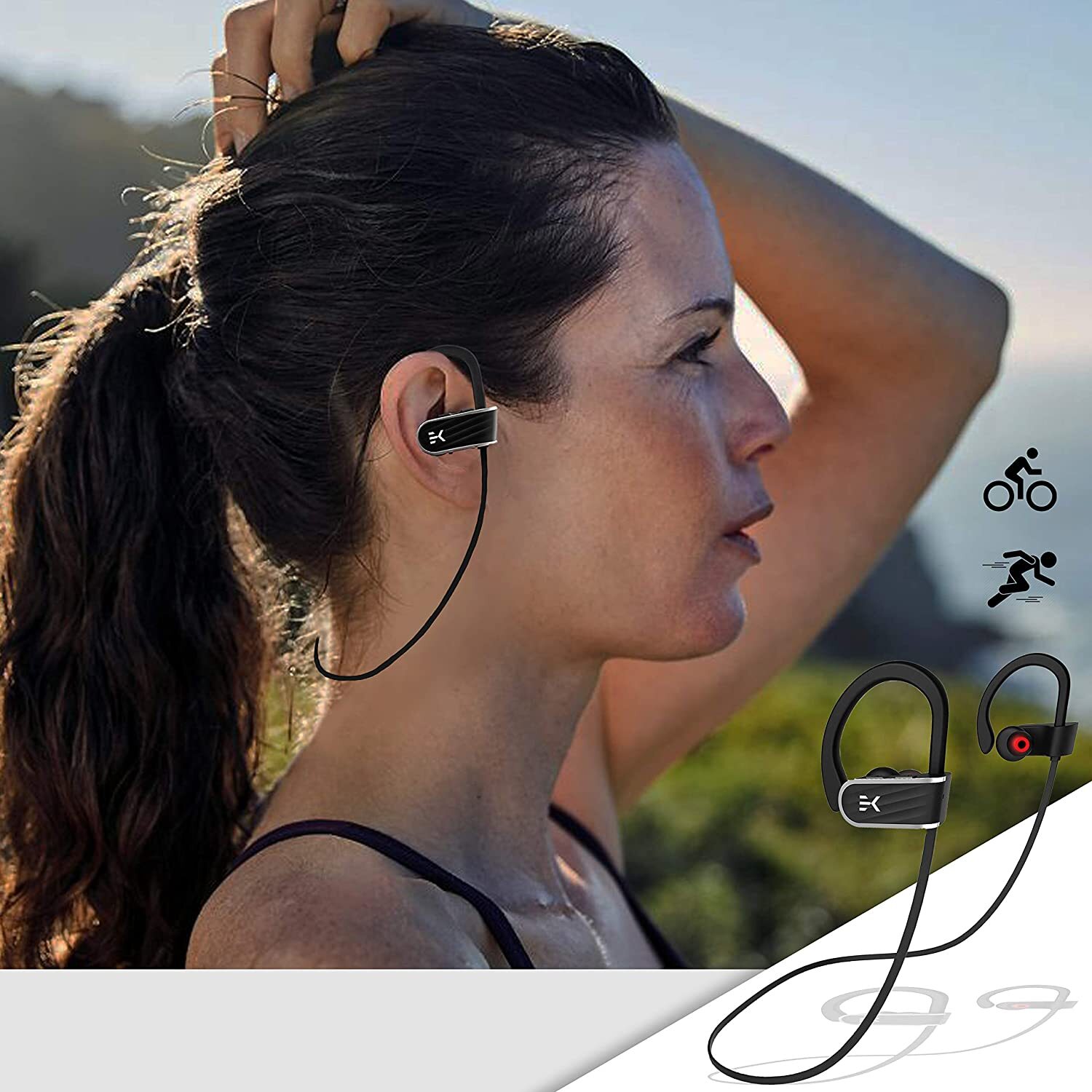 Klef X2 Wireless Bluetooth Headphones/Headset/Earphones with HD Quality Sound, Long Battery Life, Handsfree Mic and Free Travel Pouch/Carry Case (Black) | Waterproof Headphone - Rated IPX 7-M000000000387 www.mysocially.com