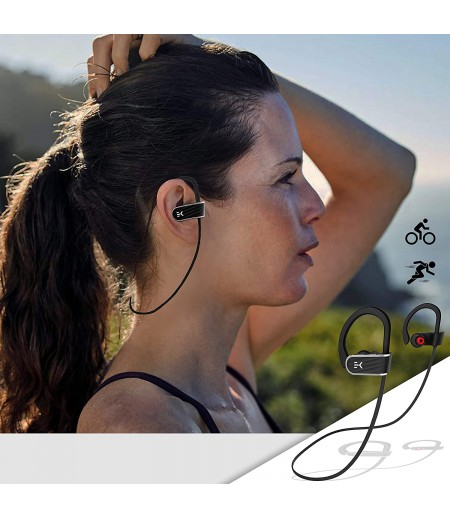 Klef X2 Wireless Bluetooth Headphones/Headset/Earphones with HD Quality Sound, Long Battery Life, Handsfree Mic and Free Travel Pouch/Carry Case (Black) | Waterproof Headphone - Rated IPX 7-M000000000387 www.mysocially.com