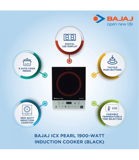 Bajaj ICX Pearl 1900-Watt Induction Cooker (Black)