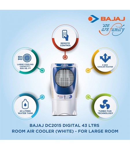 Bajaj DC 2015 ICON Digital Desert Air Cooler 43L in White/Blue shade-M000000000403 www.mysocially.com