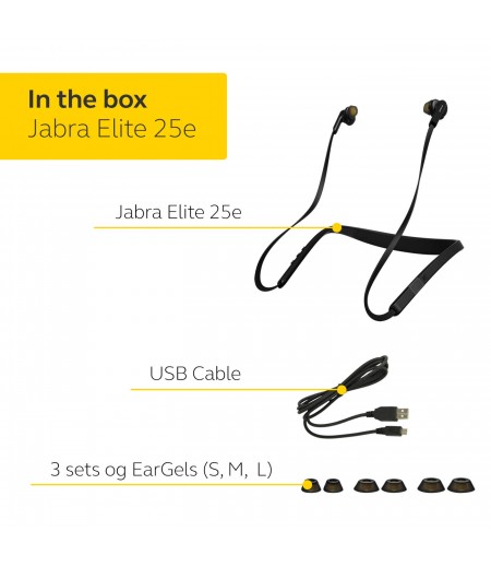 Jabra Elite 25E Wireless Bluetooth Headphone (Black)-M000000000419 www.mysocially.com