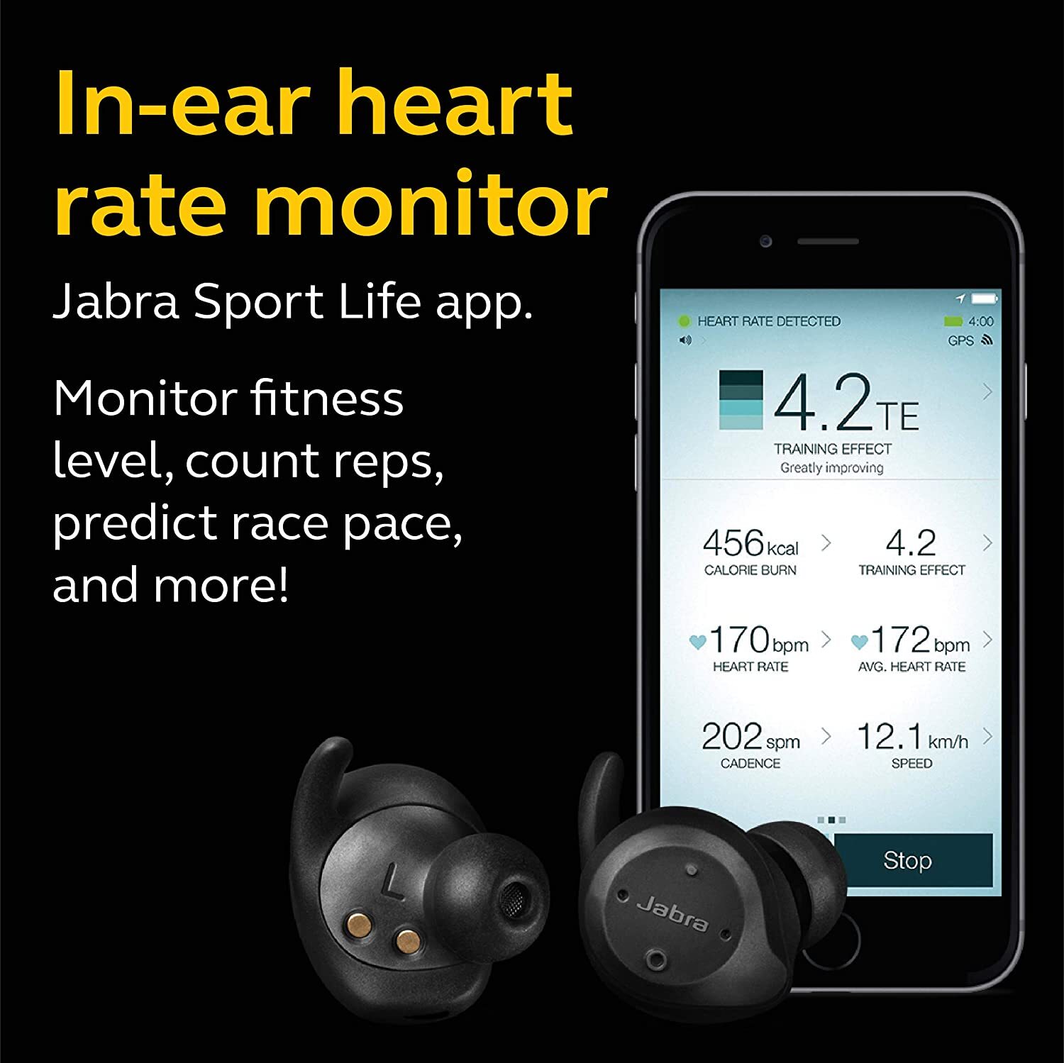 Jabra Sport Elite Wireless Stereo Bluetooth, Waterproof, perfect with Sports and Sport life Ear Buds - Black-M000000000425 www.mysocially.com