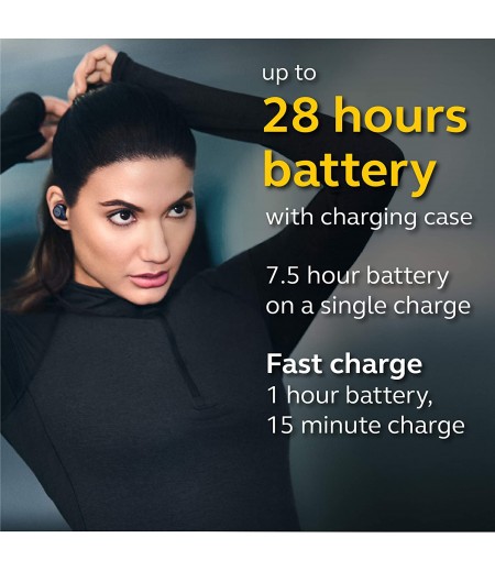 Jabra Elite Active 75t Earbuds, Alexa Enabled,  Compact, Waterproof, dust and sweat resistant, True Wireless Earbuds with Charging Case - Navy-M000000000430 www.mysocially.com