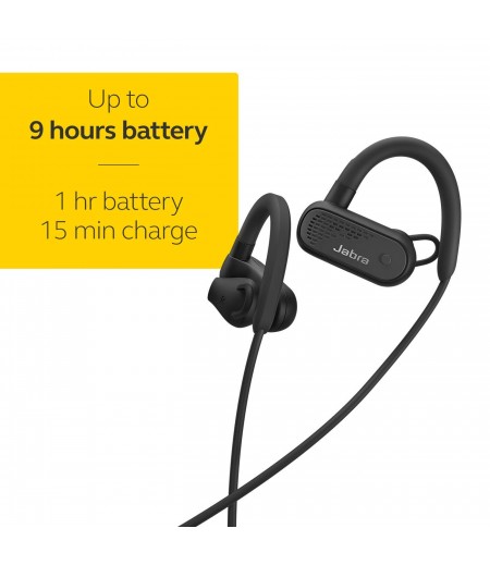 Jabra Elite Active 45e, Wireless Sports Earbuds, Waterproof and Alexa Enabled, Earhooks and Earwings - Black