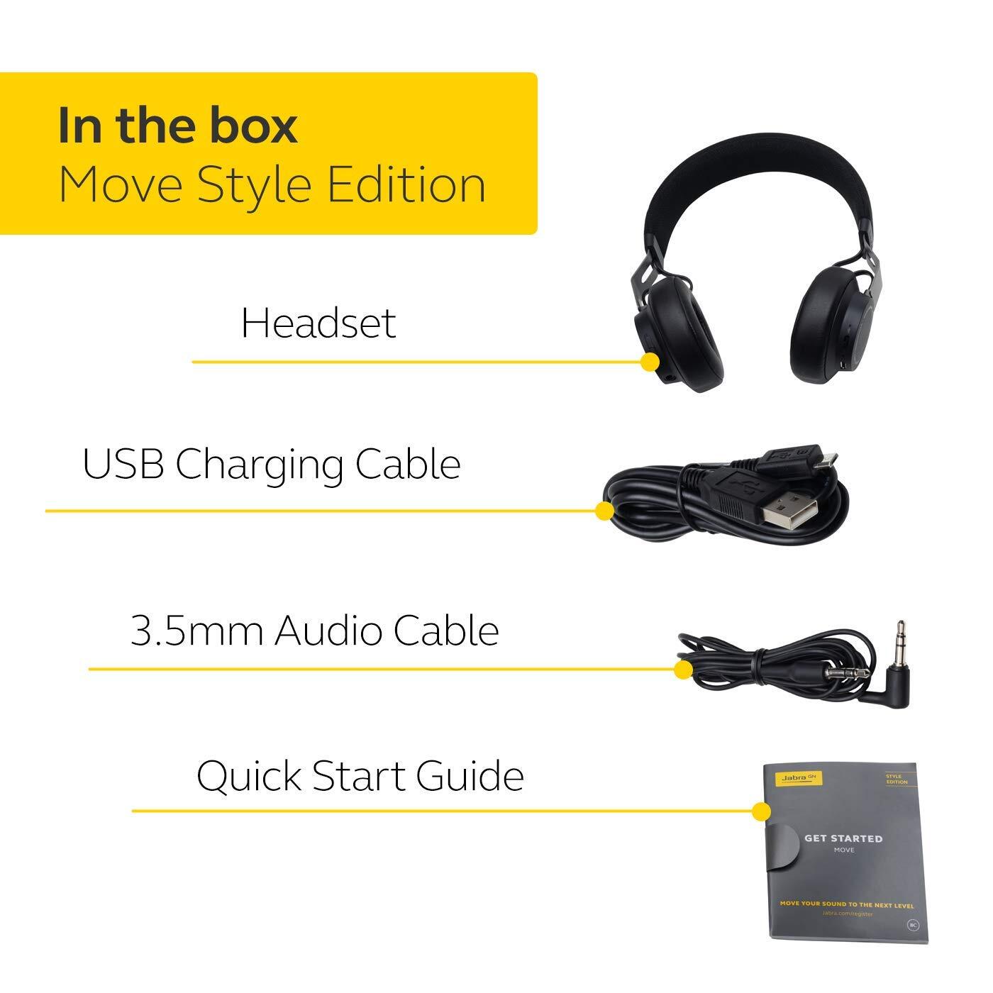 Jabra Move SE Style, wireless with music control, Ultra-light, comfortable headband - Edition Black-M000000000432 www.mysocially.com