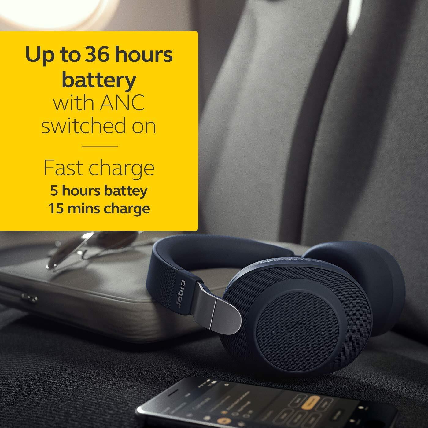 Jabra Elite 85H, Over Ear Headphones with ANC and SmartSound and HearThrough Technology, Alexa Enabled - Navy-M000000000433 www.mysocially.com