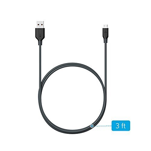 Anker PowerLine Micro USB (3ft) - Fastest and Durable Charging Cable Samsung, Nexus, LG, Motorola, Android Smartphones and More, with Kevlar Fiber and 10000+ Bend Lifespan-M000000000439 www.mysocially.com