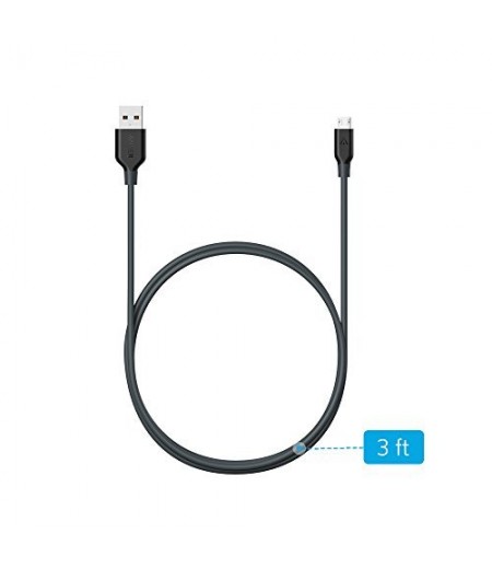 Anker PowerLine Micro USB (3ft) - Fastest and Durable Charging Cable Samsung, Nexus, LG, Motorola, Android Smartphones and More, with Kevlar Fiber and 10000+ Bend Lifespan-M000000000439 www.mysocially.com