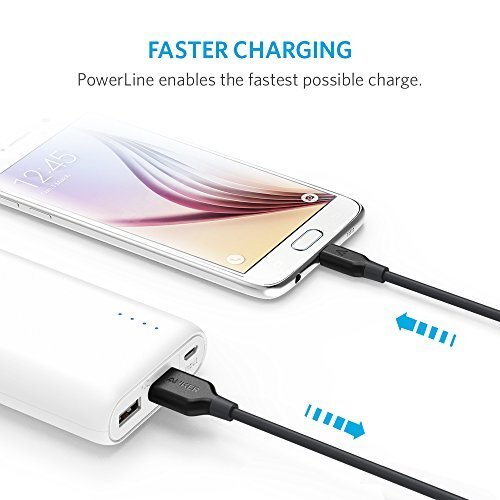 Anker PowerLine Micro USB (3ft) - Fastest and Durable Charging Cable Samsung, Nexus, LG, Motorola, Android Smartphones and More, with Kevlar Fiber and 10000+ Bend Lifespan-M000000000439 www.mysocially.com