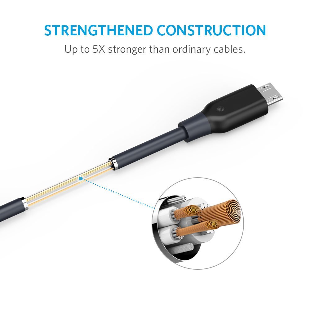 Anker Powerline 6-feet Micro USB Charging Cable for Android Smartphones-M000000000440 www.mysocially.com