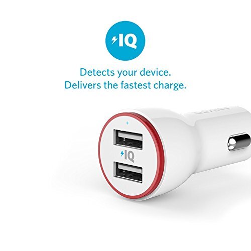 Anker 24W Dual USB PowerDrive 2 Car Charger with 3ft Micro USB to USB Cable, in White shade-M000000000450 www.mysocially.com