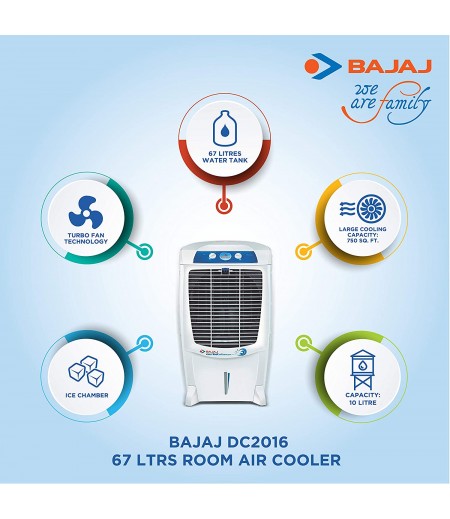 Bajaj DC2016 67-litres Desert Air Cooler (White) - for Large Room-M000000000470 www.mysocially.com