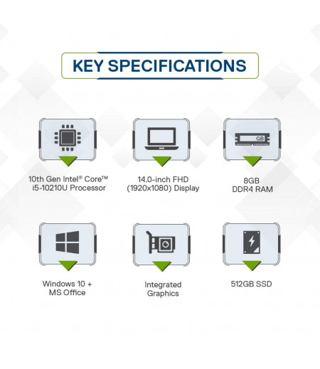 Dell Inspiron 7490 14-inch FHD Display Laptop (10th Gen i5-10210U/8GB/512GB SSD/Win 10 + MS Office/Integrated Graphics), Silver-M000000000515 www.mysocially.com