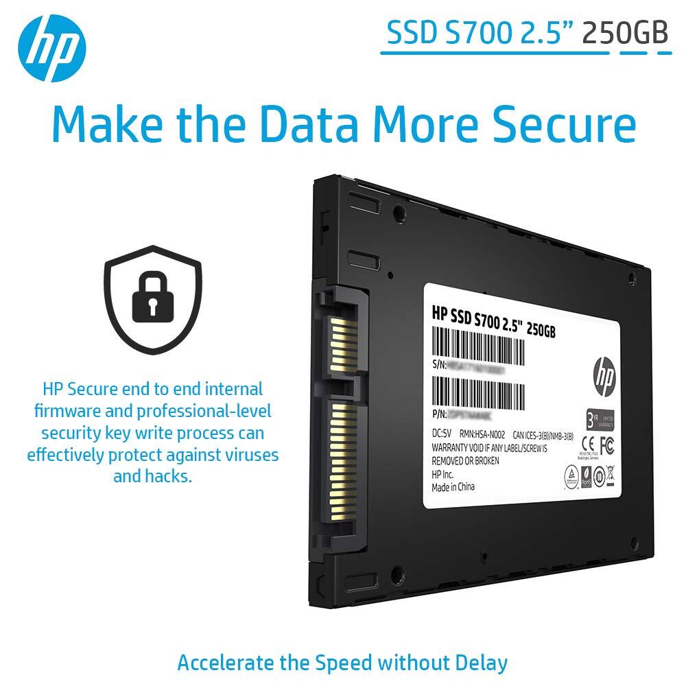 HP SSD S700 2.5 Inch 250GB SATA III 3D NAND Internal Solid State Drive (2DP98AA)-M000000000589 www.mysocially.com