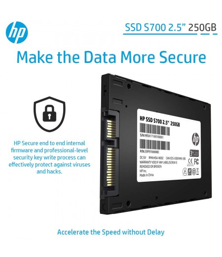 HP SSD S700 2.5 Inch 250GB SATA III 3D NAND Internal Solid State Drive (2DP98AA)-M000000000589 www.mysocially.com