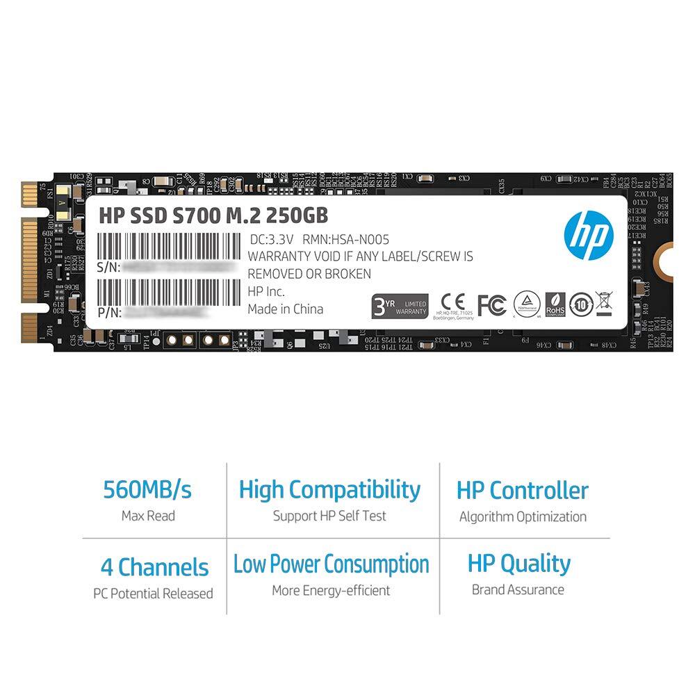 HP SSD S700 M.2 2280 250GB SATA III 3D TLC NAND Internal Solid State Drive (SSD)-M000000000594 www.mysocially.com