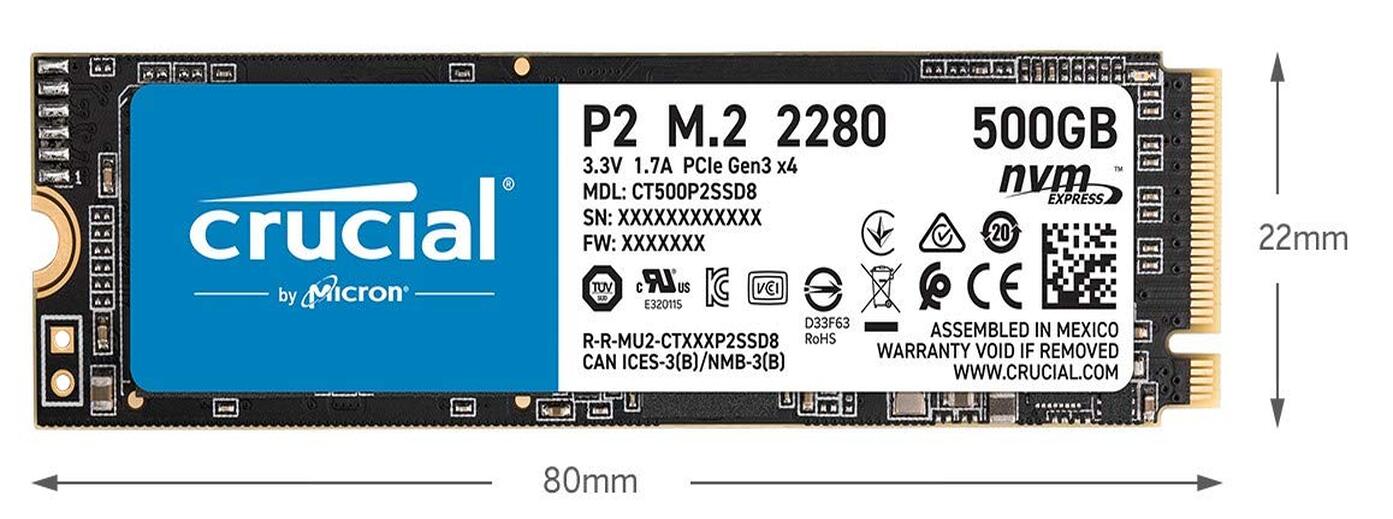 Crucial P2 250GB 3D NAND NVMe PCIe M.2 SSD - CT250P2SSD8-M000000000600 www.mysocially.com