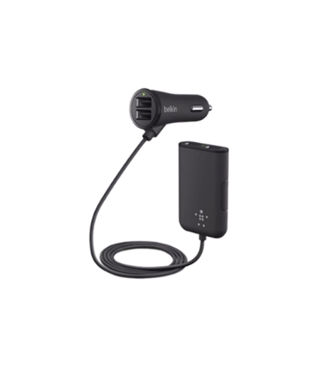 BELKIN Car Charger EXT HUB4 Port 7.2A 6FT Black