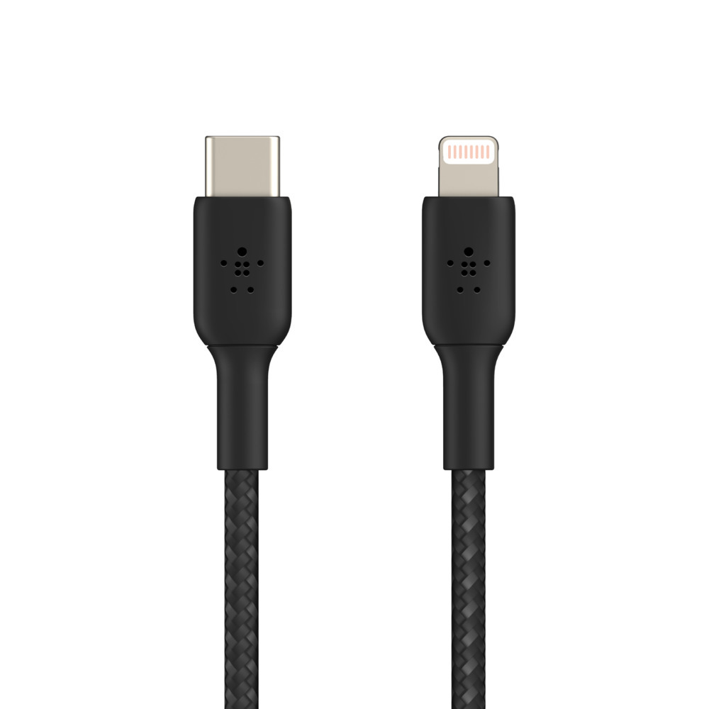 Belkin BOOST↑CHARGE™ Braided USB-C to Lightning Cable (Fast Charging for iPhone 12 Mini, iPhone 12, 12 Pro, 12 Pro Max and More Apple products) - Black