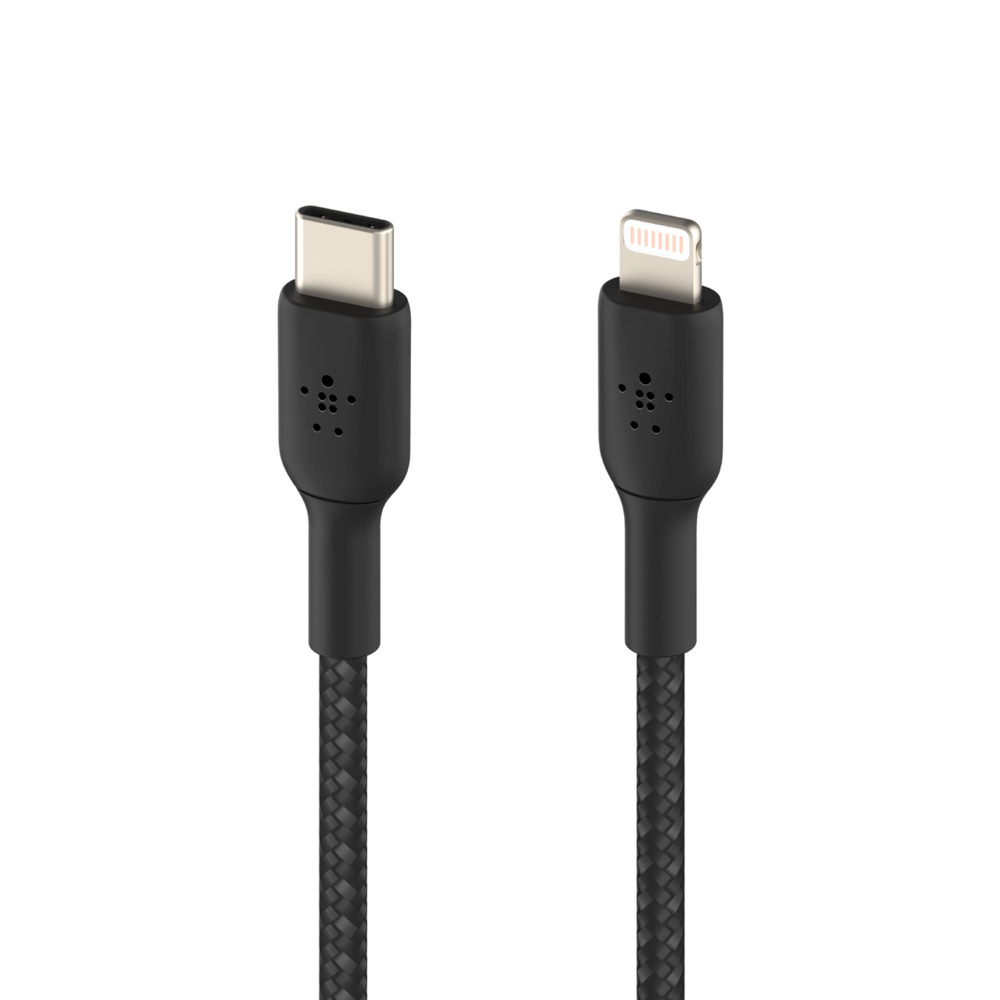 Belkin BOOST↑CHARGE™ Braided USB-C to Lightning Cable (Fast Charging for iPhone 12 Mini, iPhone 12, 12 Pro, 12 Pro Max and More Apple products) - Black