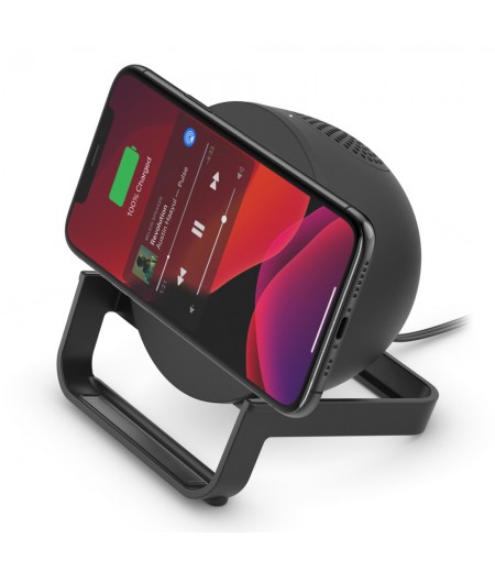 Belkin BOOST↑CHARGE™ 10W Wireless Charging Stand + Bluetooth Speaker Optimized for iPhone, Samsung, LG, Sony, and Google Smartphones-Black