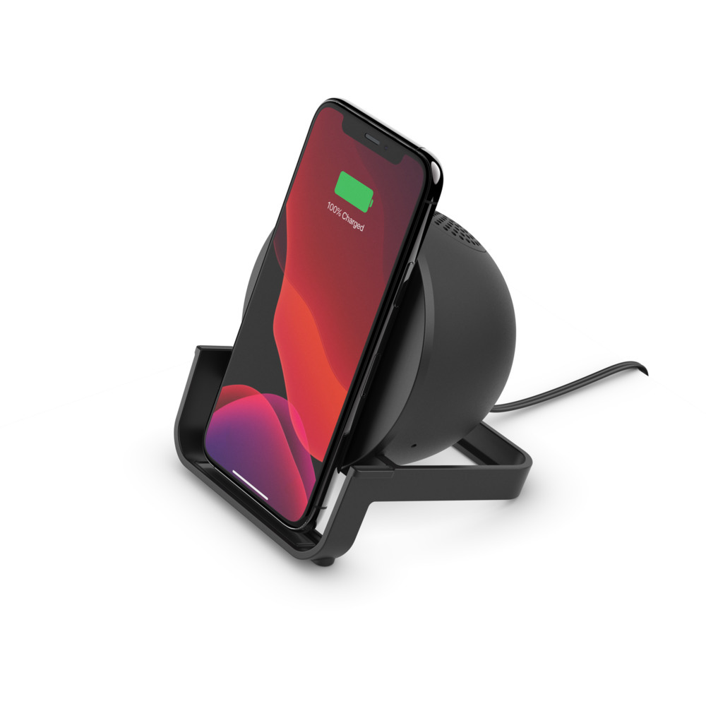 Belkin BOOST↑CHARGE™ 10W Wireless Charging Stand + Bluetooth Speaker Optimized for iPhone, Samsung, LG, Sony, and Google Smartphones-Black