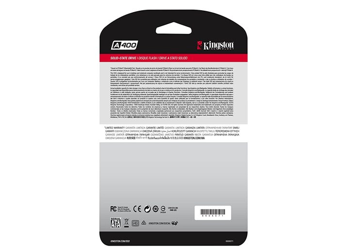 Kingston SSDNow A400 120GB Internal Solid State Drive (SSD) Limited 3-year warranty with free technical support