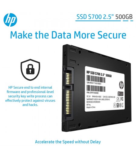 HP SSD S700 2.5 Inch 500GB SATA III 3D NAND Internal Solid State Drive (SSD) (2DP99AA) 3 Years National Warranty