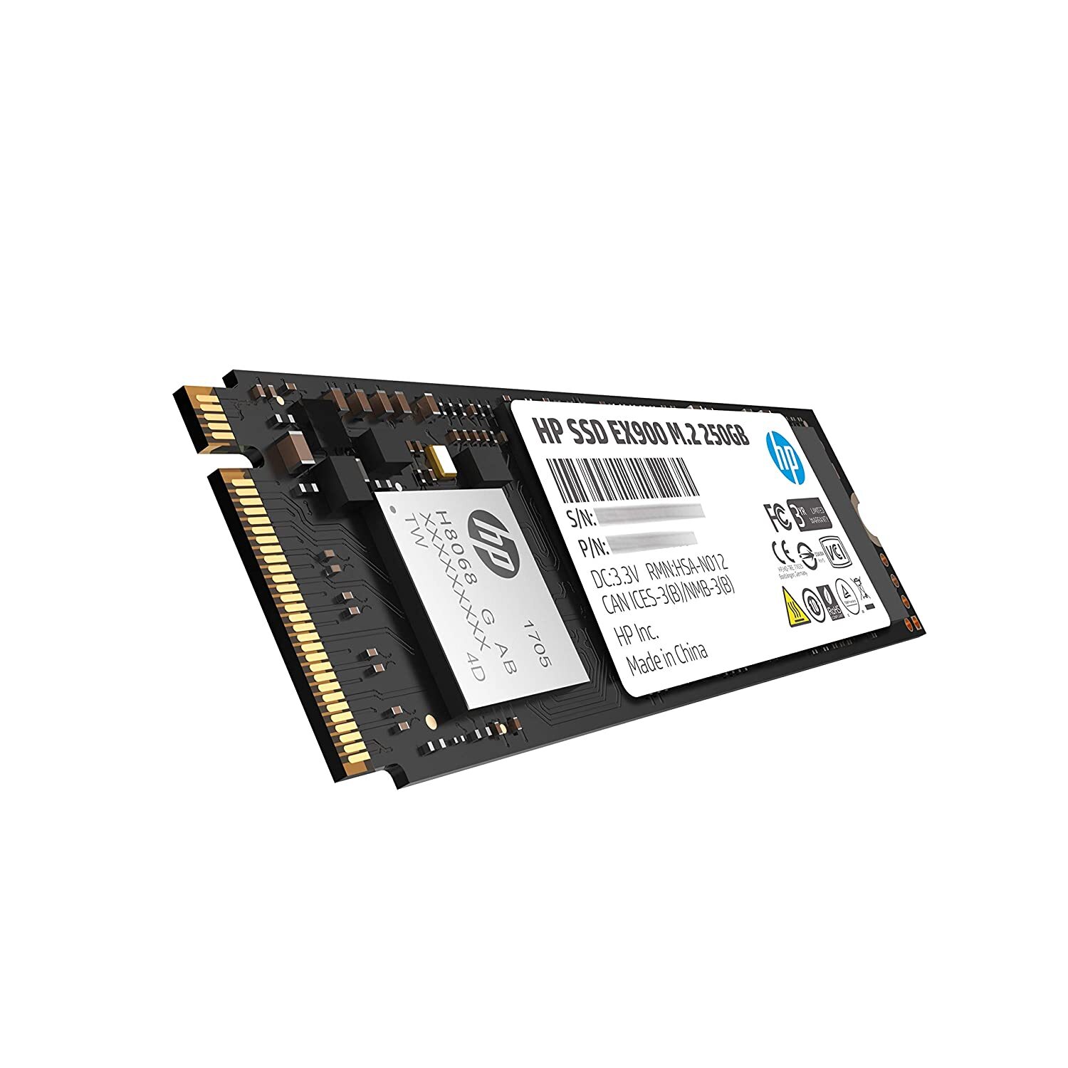 HP EX900 M.2 250GB PCIe 3.1 x 4 NVMe 3D TLC NAND Internal Solid State Drive (SSD) Max 2100 MBps (2YY43AA#ABC)